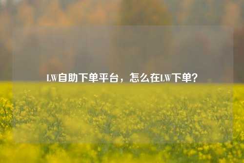 LW自助下单平台，怎么在LW下单？